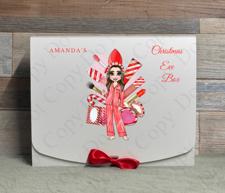 Dolly Gift Box - Candy Cane - Female Makeup  (Name and Wording Optional)