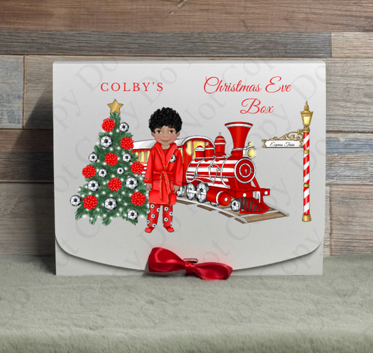 Dolly Gift Box - Boy - Red Football Train (With Optional Name and Wording)