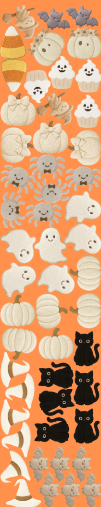DTF Fabric Fluffy Halloween Sheet (52 Decals)