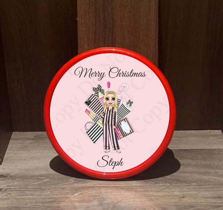 Chocolate Tub Sticker - Stripe Dolly (Makeup background)