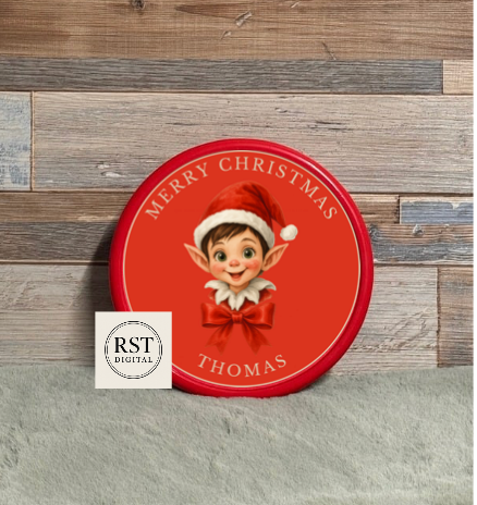 Chocolate Tub Sticker - Elf Head Brown hair/Light skin