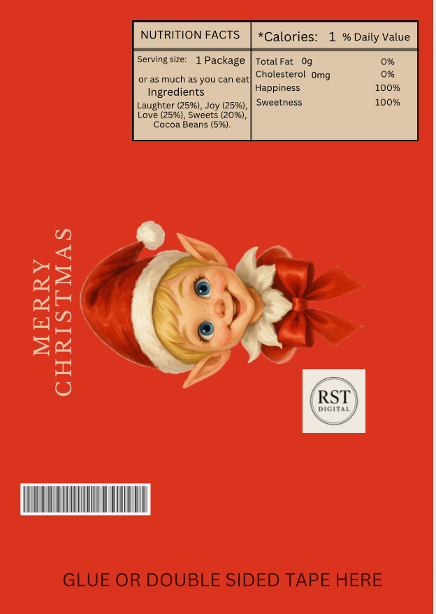 Chocolate Wrapper - Elf Head Blond hair/Light Skin