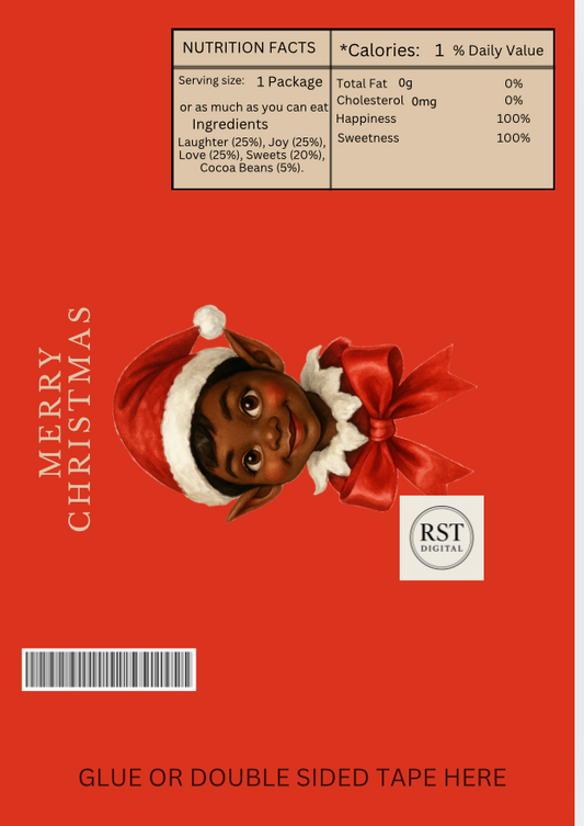 Chocolate Wrapper - Elf Head Brown Hair/Dark Skin