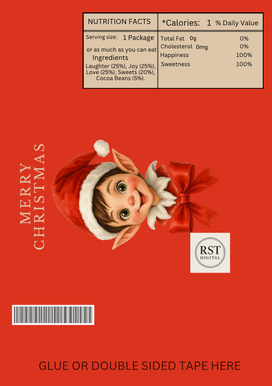 Chocolate Wrapper - Elf Head Brown hair/Light Skin