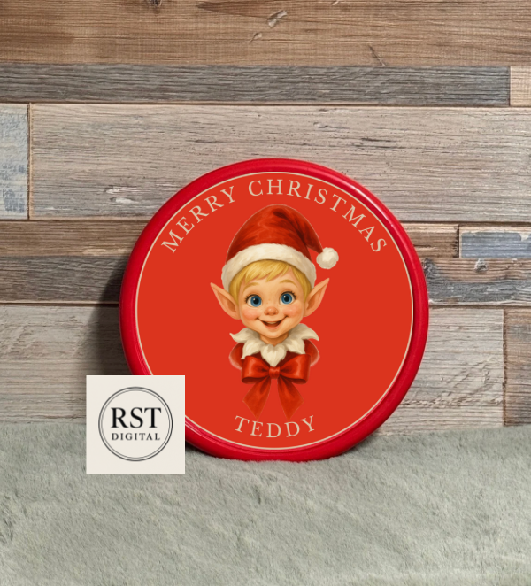 Chocolate Tub Sticker - Elf Head Blond hair/Light Skin