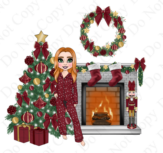 UV - Burgundy Christmas Stars Dolly