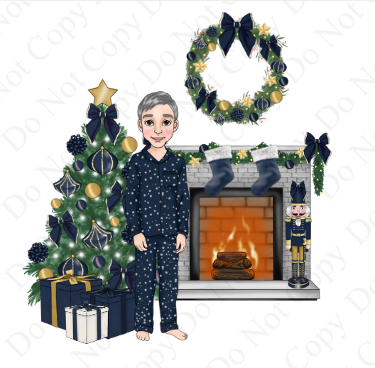 UV - Navy Christmas Stars Male Dolly