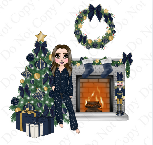 UV - Navy Christmas Stars Dolly