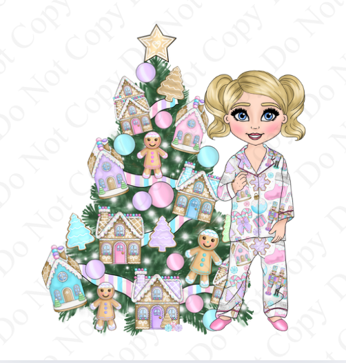 UV - Sweet Christmas Pyjamas Toddler Girl with Tree
