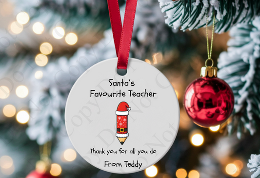 UV Santa's Favourite Teacher - Pencil