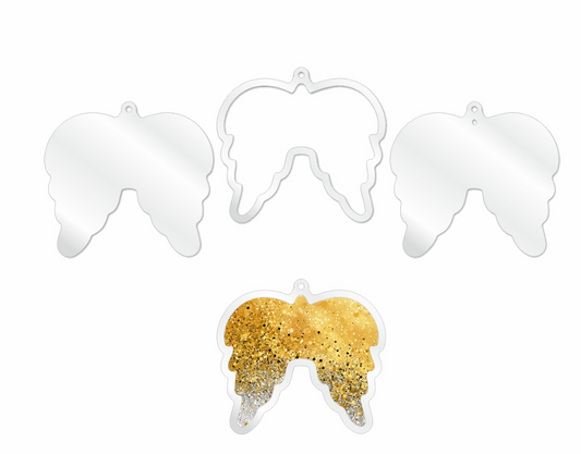 Acrylic Angel Wings Fillable Shaker Bauble