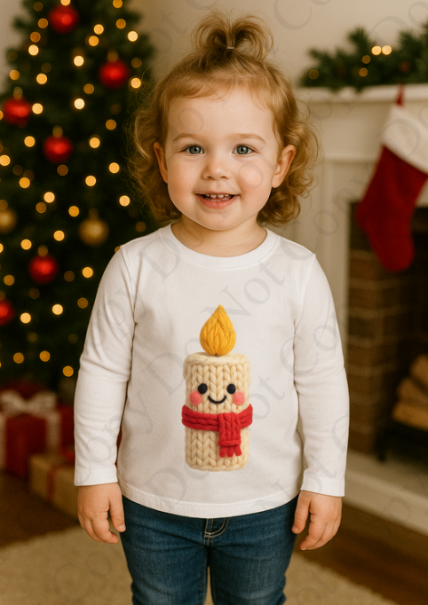 DTF Fabric - Christmas Candle (Yarn Style)