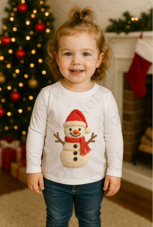 DTF Fabric - Snowman (Yarn Style)