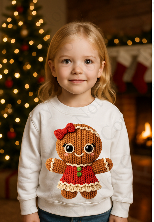 DTF Fabric - Shiny Eyes Girl Gingerbread