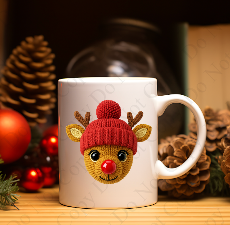 UV Shiny Eyes Reindeer Red Hat