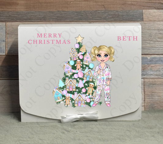 Dolly Gift Box - Sweet Christmas Pyjamas Toddler Girl (Name with Wording Optional)