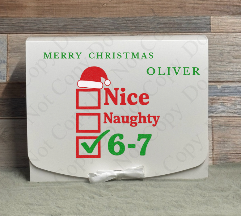 Nice, Naughty , 6 7 Gift Box - (With Optional Name and Wording)