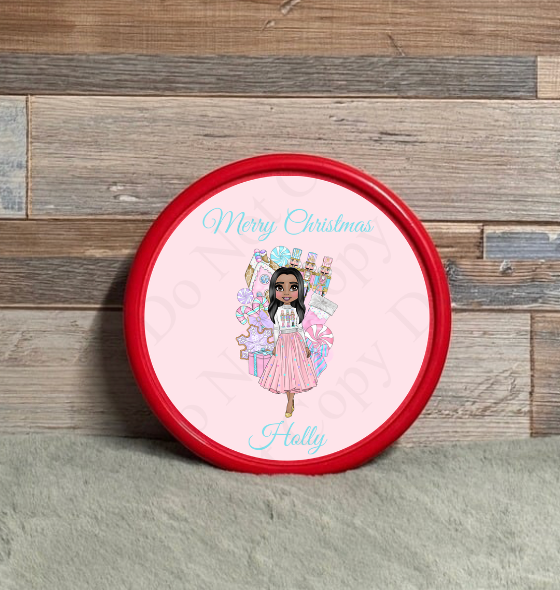 Chocolate Tub Sticker - Pastel Nutcracker Jumper Doll