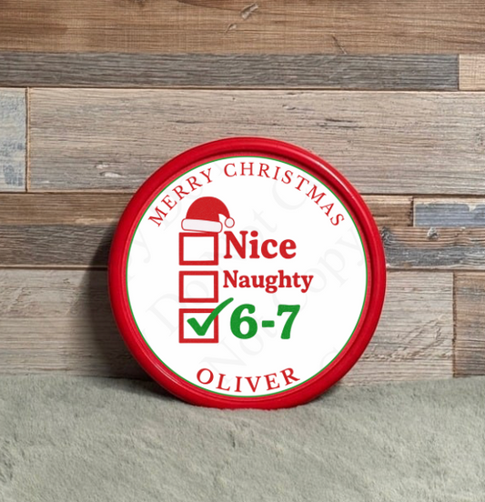 Chocolate Tub Sticker - Nice, Naughty 6 7