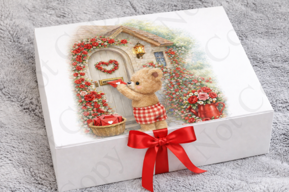 UV - RST Valentines Red Boy Bear - Posting Letter