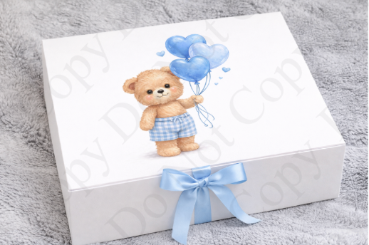 UV - RST Valentines Blue Boy Bear - Balloons