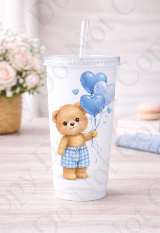 UV - RST Valentines Blue Boy Bear - Balloons