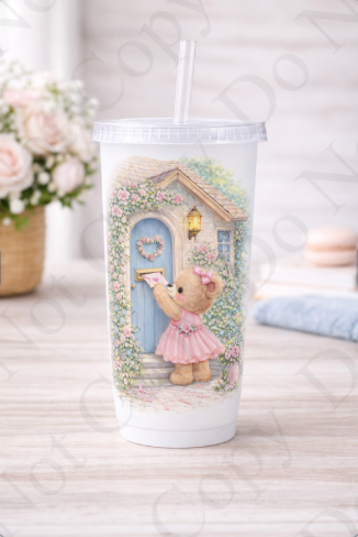 UV - RST Valentines Pink Girl Bear - Posting Letter