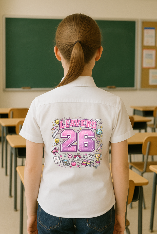 DTF Fabric - Pink School Leavers 2026