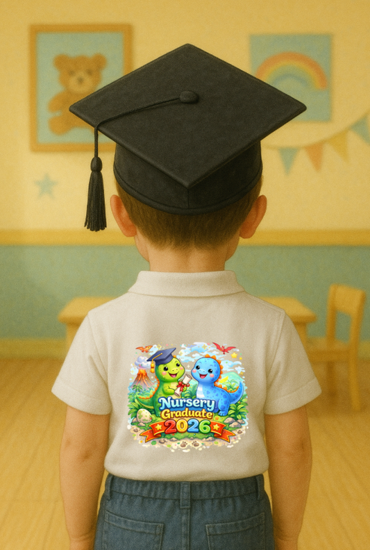 DTF Fabric - Nursery Graduation Dinos boys
