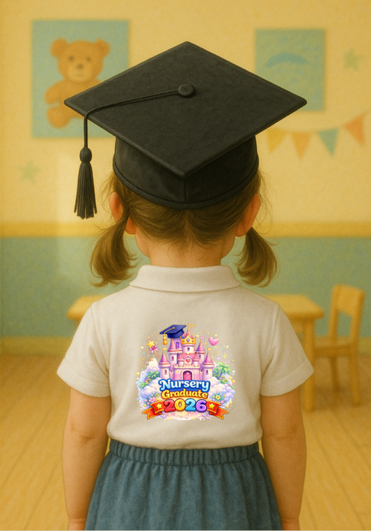 DTF Fabric - Nursery Graduation Castle
