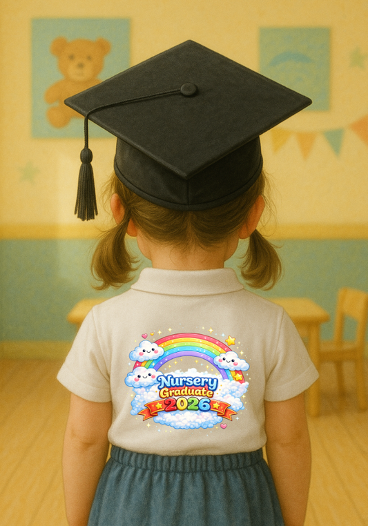 DTF Fabric - Nursery Graduation Rainbow