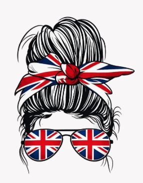 UV DTF - Union Jack Flag Woman with Glasses