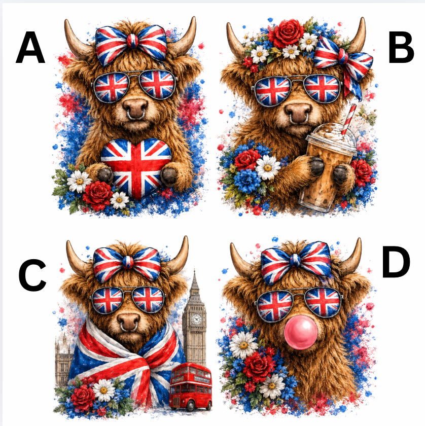 UV - Union Jack Highland Cows
