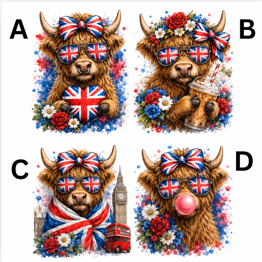 UV - Union Jack Highland Cows