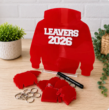 Acrylic 2026 Leavers Hoodie Plaque & Keyring Set (different colour options)