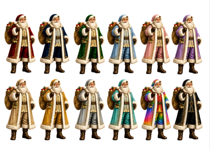 DTF Santas for RST Christmas Range (these will be printed in July) Please read description regarding the writing (Copy)
