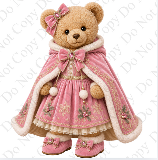 Digital Download - Girl Bear in Pink Coat