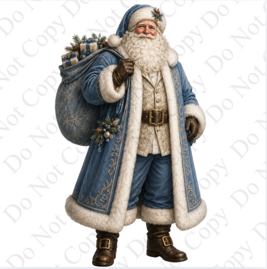 Digital Download Blue Santa