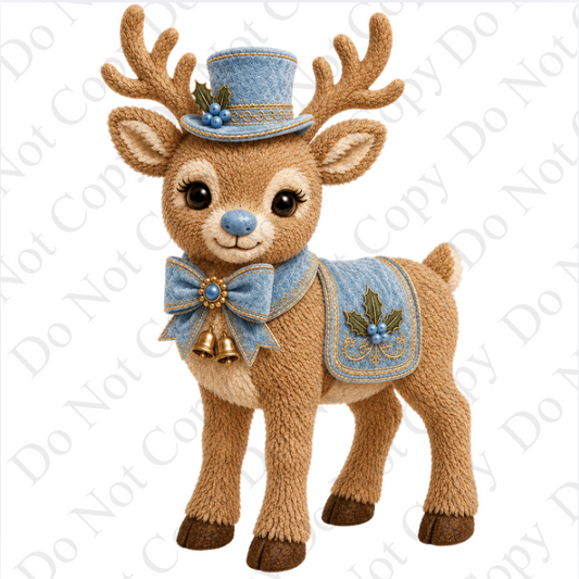 Digital Download - Blue Boy Reindeer on all Four Feet