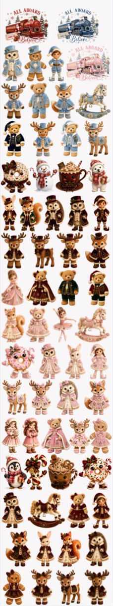 RST Christmas Characters DTF Fabric Sheet