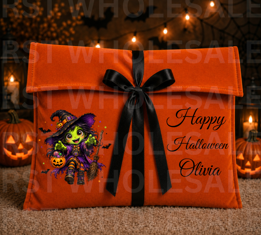 DTF Characters and Writing for Halloween Envelope Bags