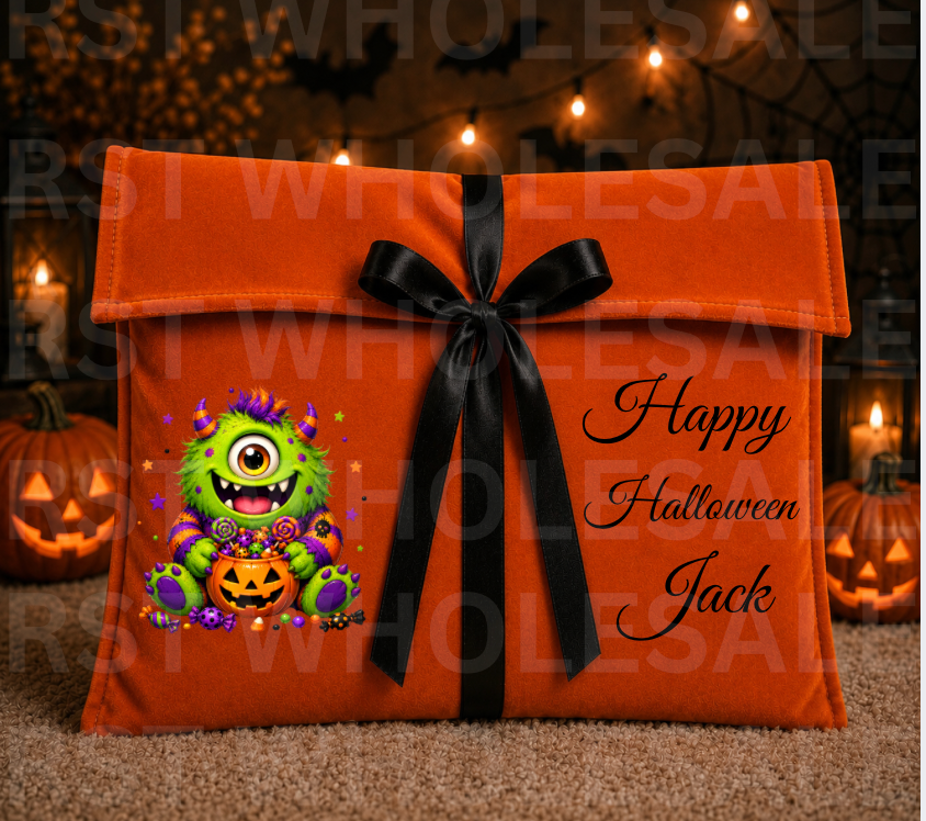 DTF Characters and Writing for Halloween Envelope Bags