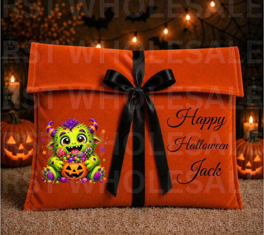 DTF Characters and Writing for Halloween Envelope Bags