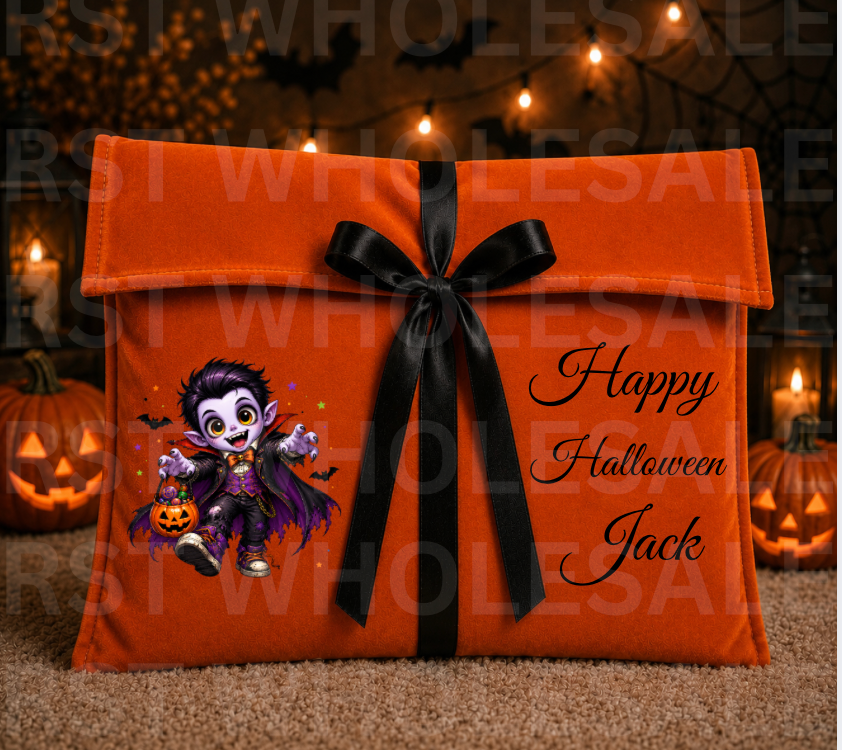 DTF Characters and Writing for Halloween Envelope Bags