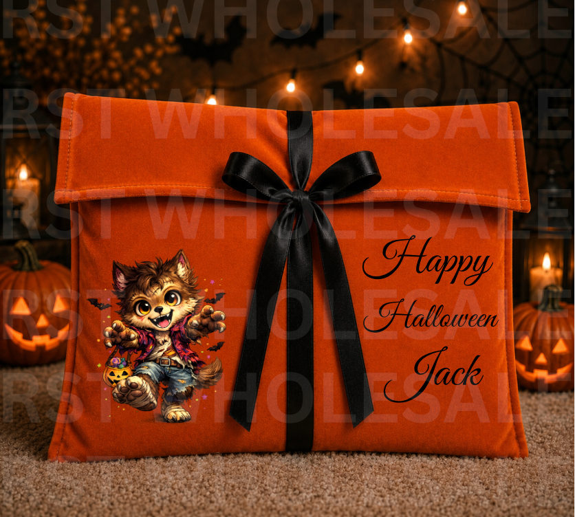 DTF Characters and Writing for Halloween Envelope Bags