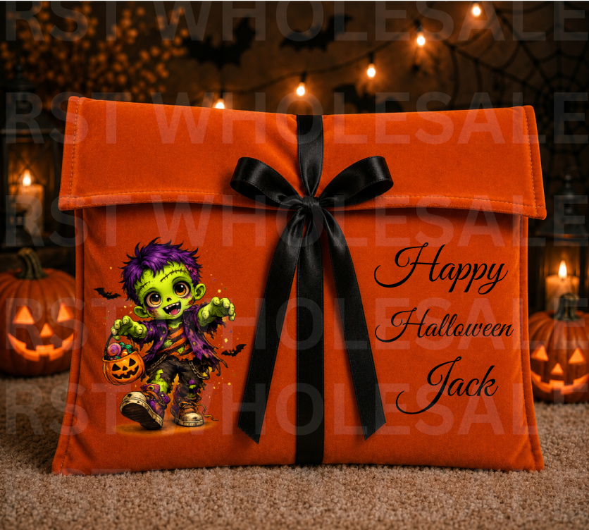 DTF Characters and Writing for Halloween Envelope Bags