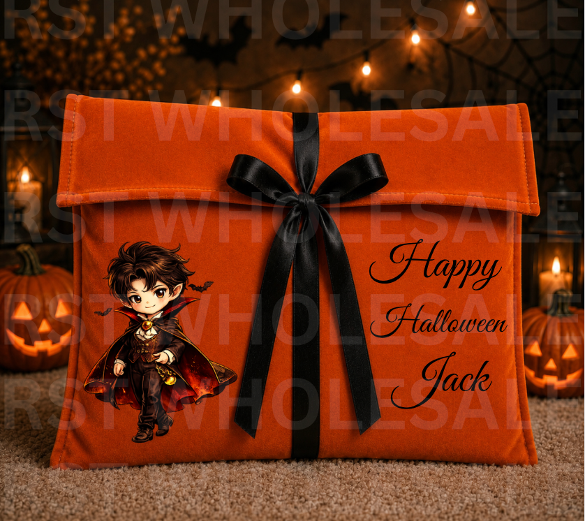DTF Characters and Writing for Halloween Envelope Bags