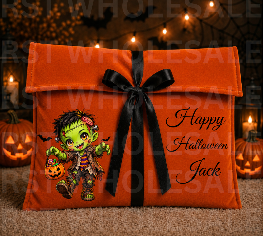 DTF Characters and Writing for Halloween Envelope Bags