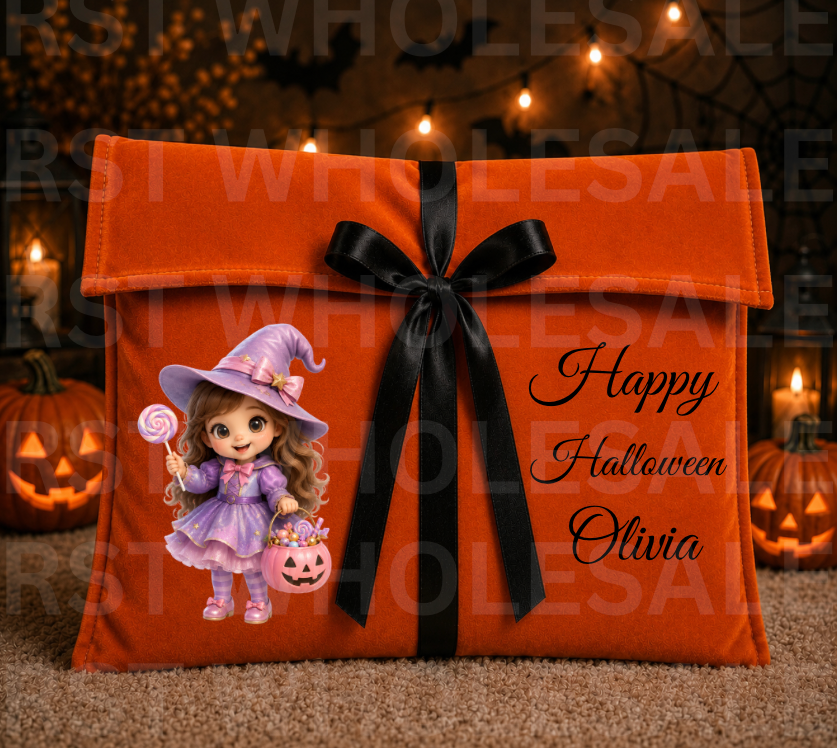 DTF Characters and Writing for Halloween Envelope Bags
