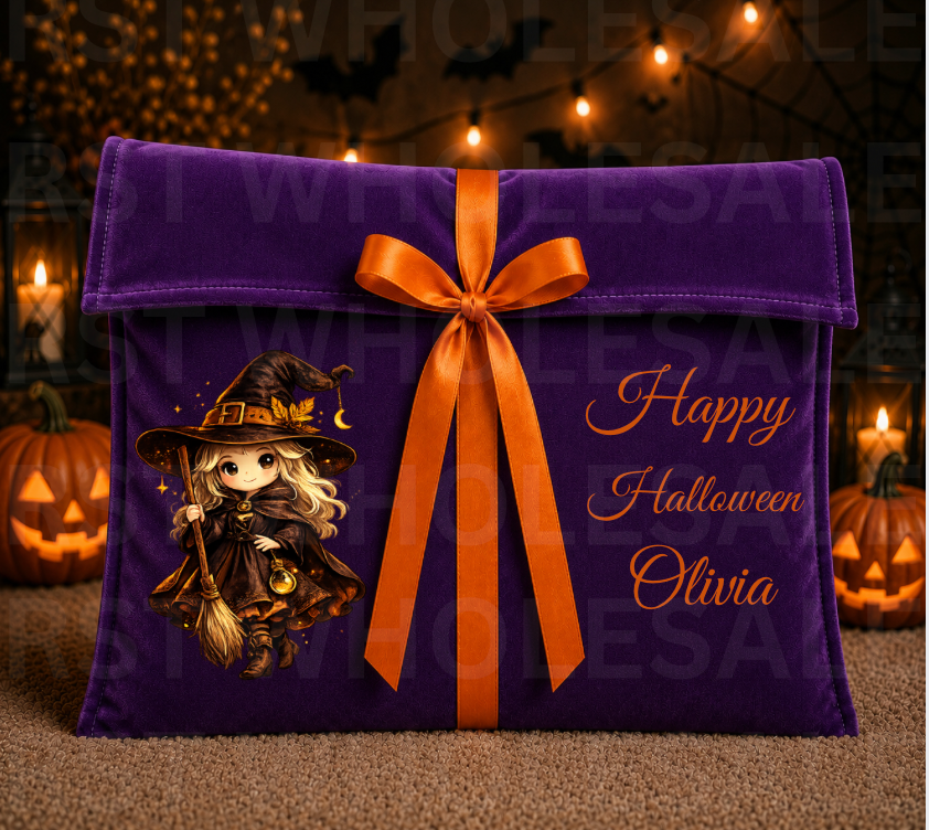 DTF Characters and Writing for Halloween Envelope Bags